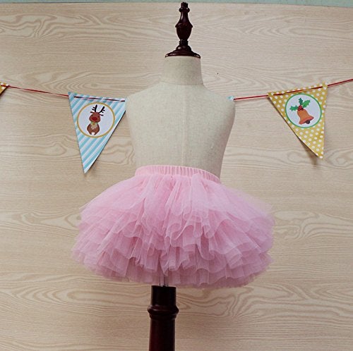 elamccor Baby Girls' Tutu Skirt Toddler 6 Layered Tulle Tutus 1-8T Pink - Image 2