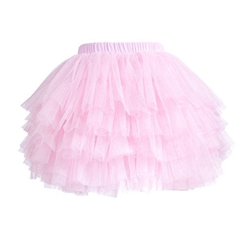 elamccor Baby Girls' Tutu Skirt Toddler 6 Layered Tulle Tutus 1-8T Pink - Image 1