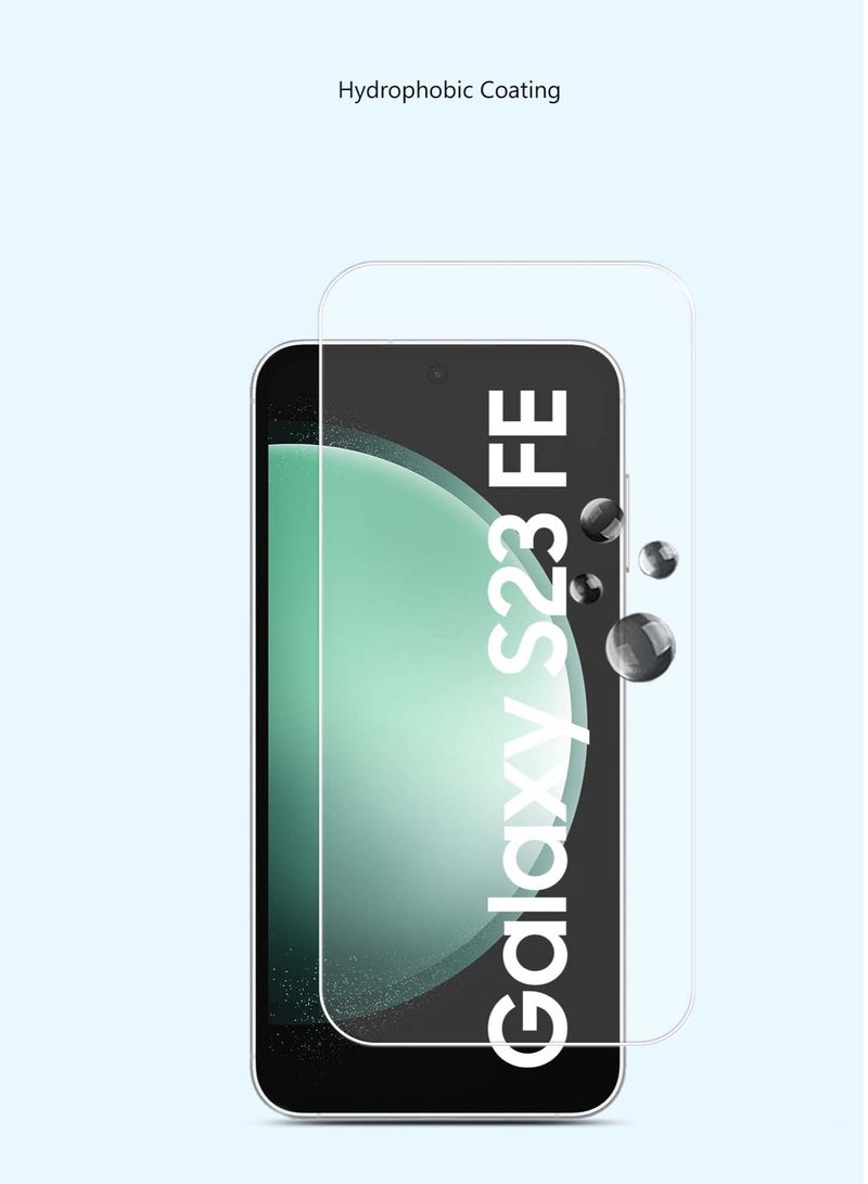 Techie قطعتين واقي شاشة من الزجاج المقوى عالي الدقة لهاتف سامسونج جالاكسي S23 FE - مضاد للانعكاس ومضاد للفقاعات صلابة 9H 0.33 ملم حواف مستديرة سهلة التركيب - Image 3