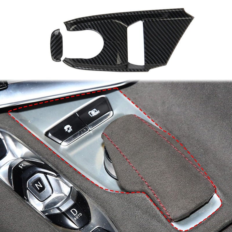 crosselec Carbon Fiber Gear Shift Panel Cover Trim for Chevrolet Corvette C8 20202025 Knob Control Panel - Image 2