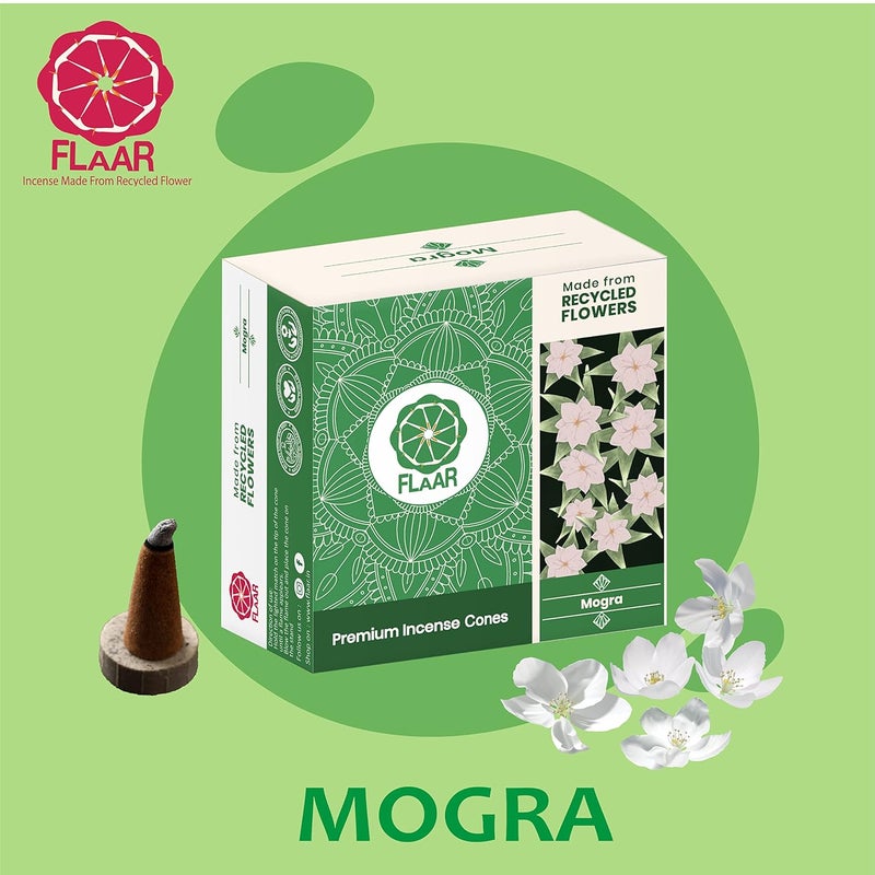 FLAAR FLAAR Premium Dhoop Cones Made with Recycled Flowers HandMade Dhoop 200 GramTotal 100 Cones Pack of Lavender and Mogra Fragrance  - Image 3