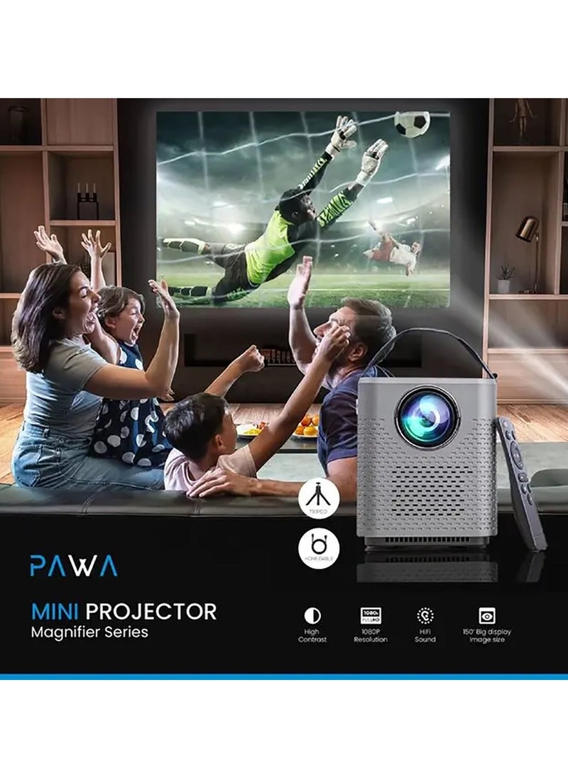 Pawa - Magnifier Series Mini projector / High Contrast / Eye Protection / Mirror Casting / Support Wi-Fi Display - Grey - Image 1