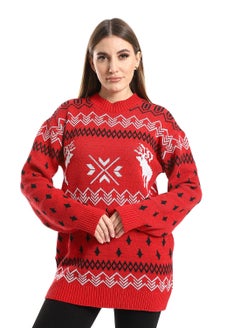 Women Wool Pullover With Round Neck