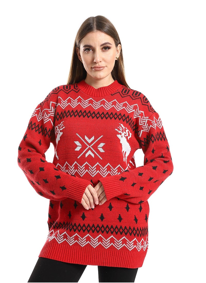 Caesar - Women Wool Pullover With Round Neck - Image 1