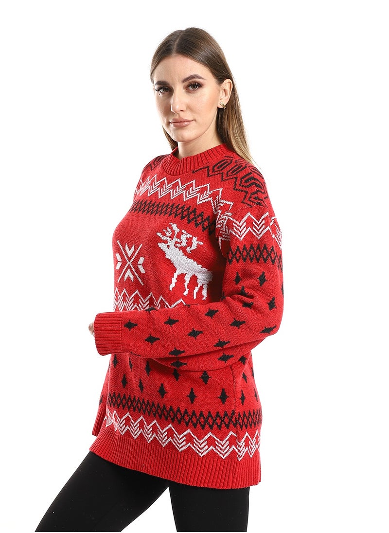 Caesar - Women Wool Pullover With Round Neck - Image 1