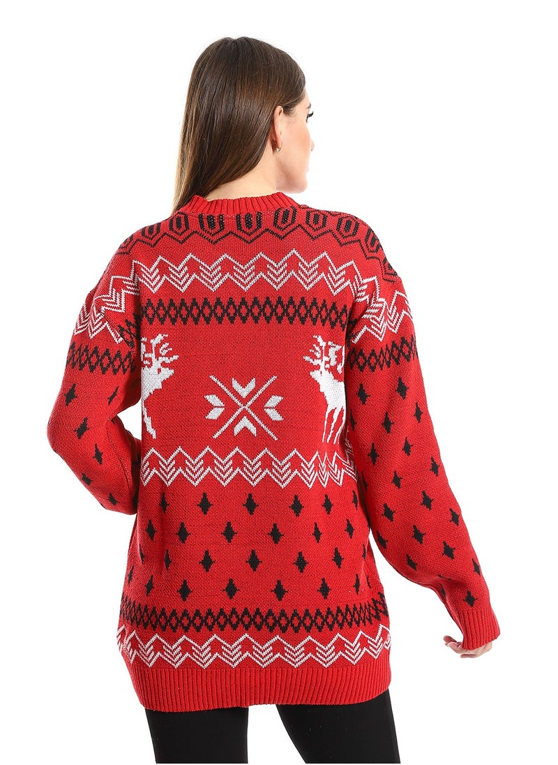 Caesar - Women Wool Pullover With Round Neck - Image 1