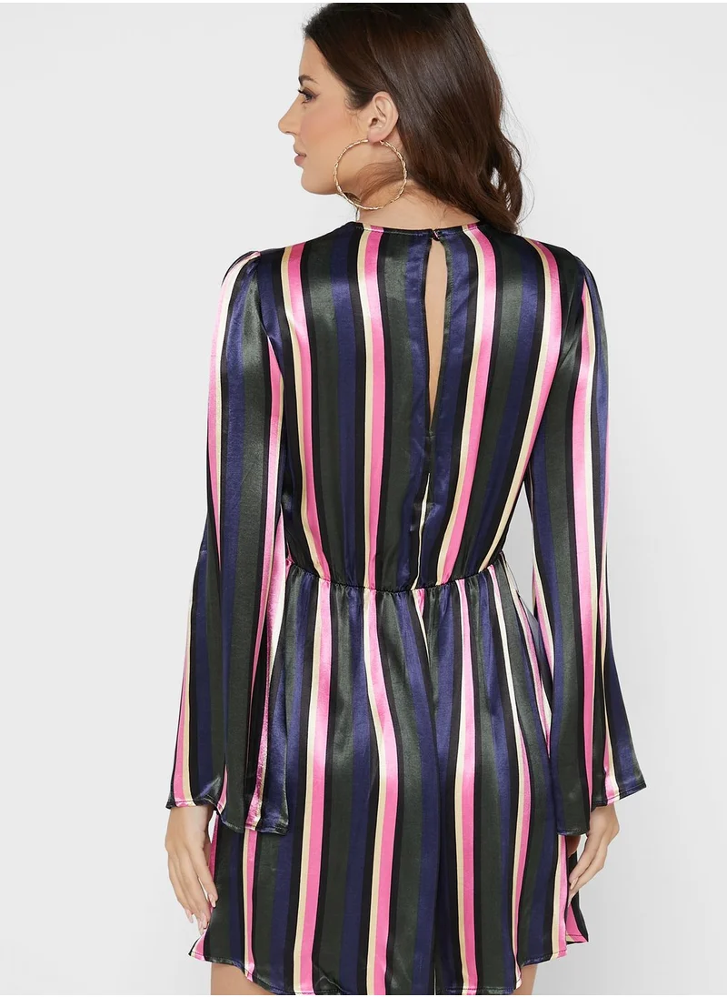 TOPSHOP Striped Knot Detail Dress