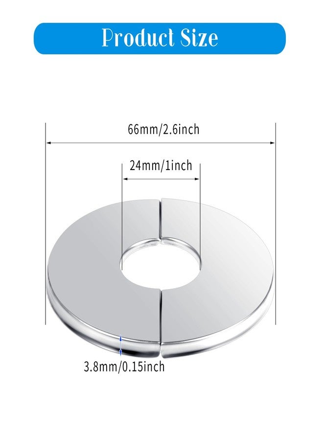 Prasacco 3 Pcs Escutcheon Plate Plumbing Cover Plates Wall Split Flange Stainless Steel Round Pipe Flange for 1 Inch Diameter Pipe - Faucet, Toilet, Escutcheon Ring - Image 2