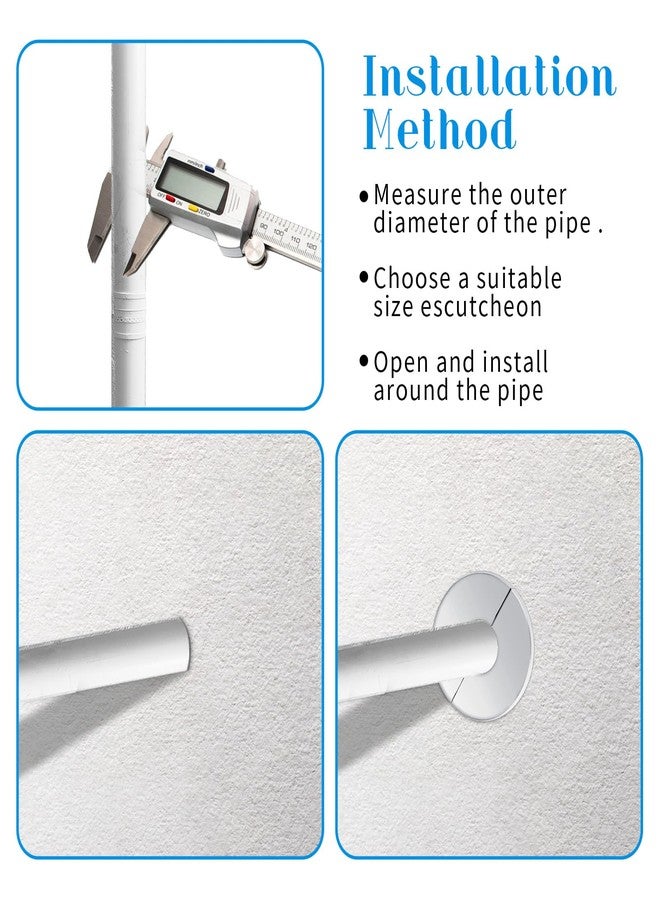 Prasacco 3 Pcs Escutcheon Plate Plumbing Cover Plates Wall Split Flange Stainless Steel Round Pipe Flange for 1 Inch Diameter Pipe - Faucet, Toilet, Escutcheon Ring - Image 5