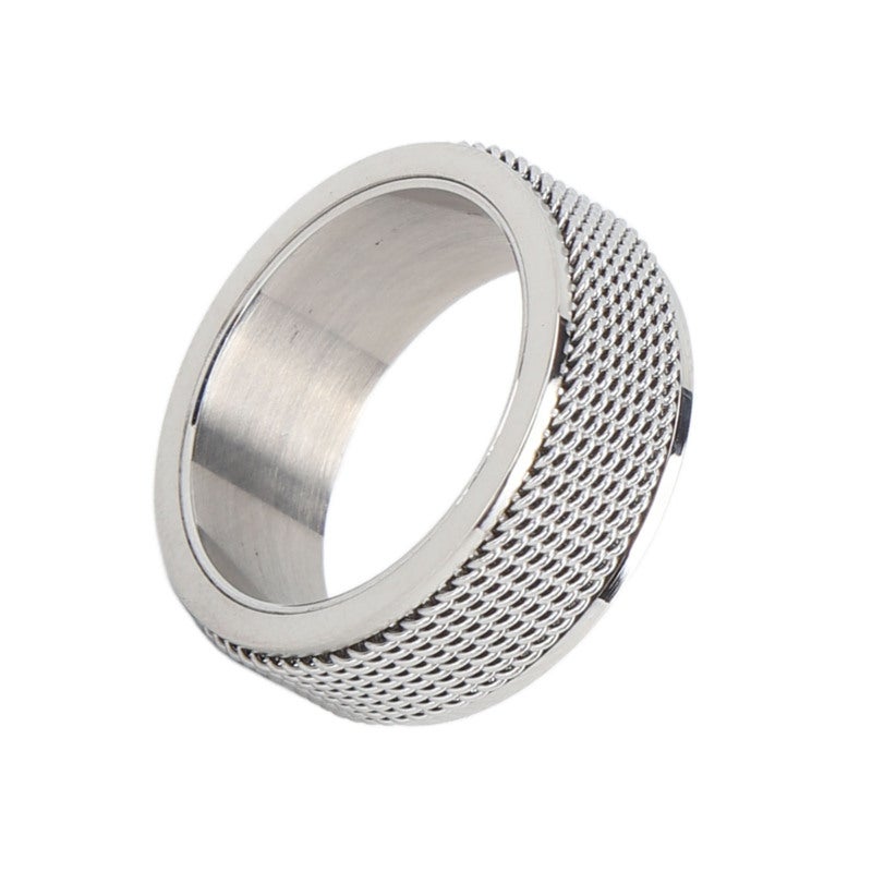 Spinner Ring For Anxiety Relief Titanium Steel Silver Noiseless Stress Relief Fidget Ring - Fashion Spinner Ring For All Ages - Image 2