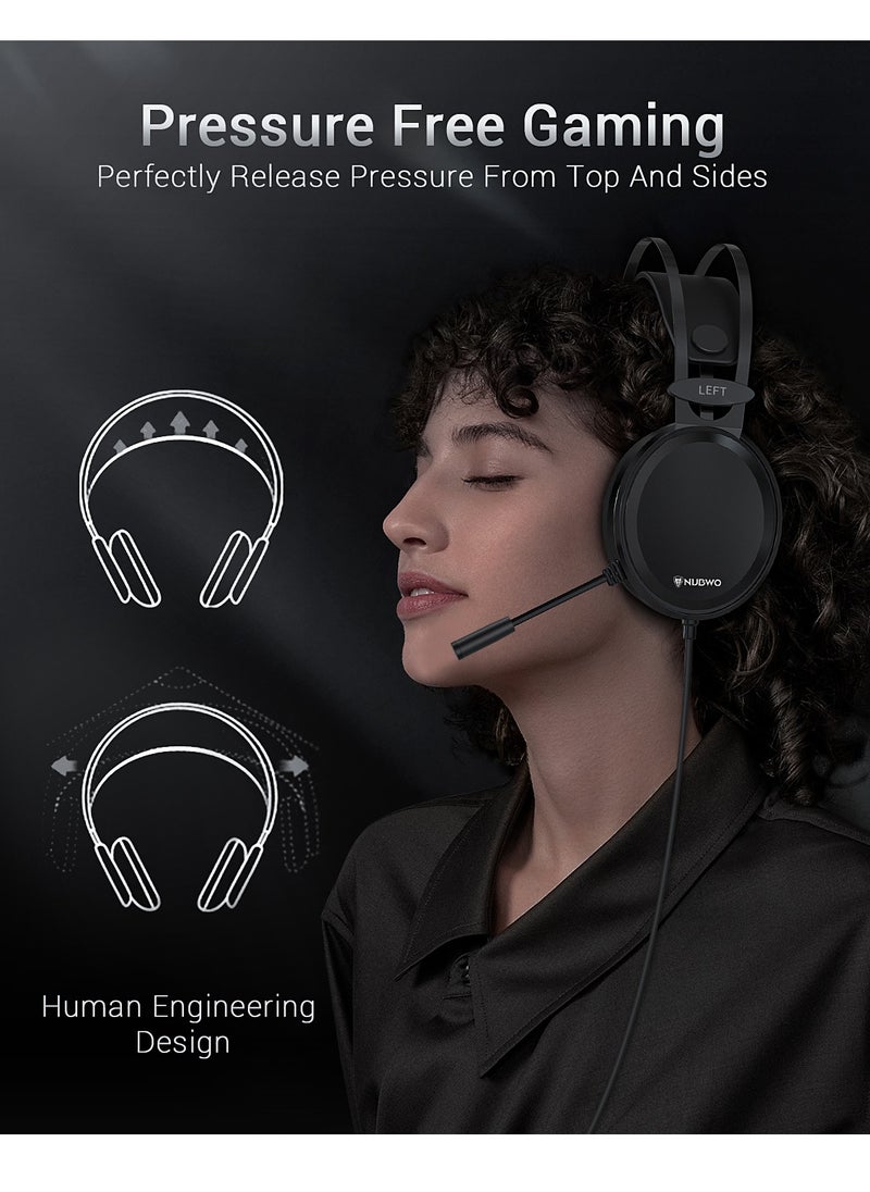 NUBWO - N7 Deep Bass Over-Ear Gaming Wired Headphones with Noise Canceling Mic for PC/MAC/PS4/PS5/Switch/Xbox one - Image 1