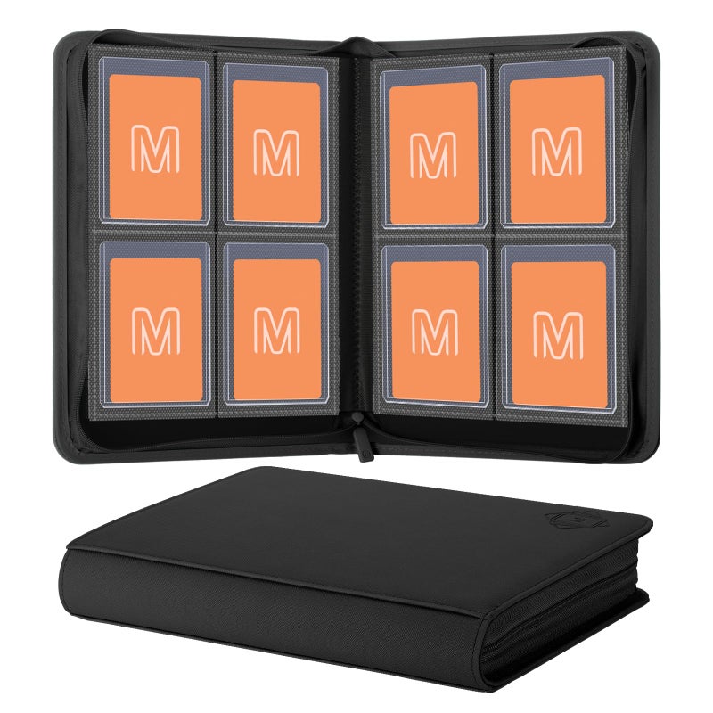 MOSLA Toploader Binder,4-Pocket Side Load Trading Card Album, Holds 128 Cards with Double-Sided Pockets for MTG, Sports Cards, Top Loader Storage - Image 1