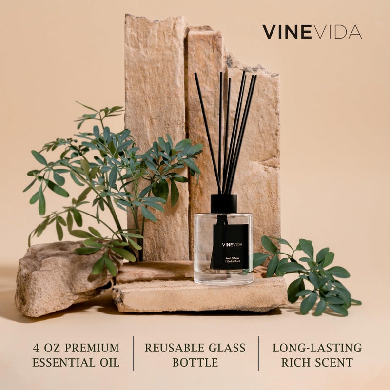 VINEVIDA Reed Diffuser for Home & Bathroom | Long-Lasting Scent Sticks Set | Oil Stick Diffuser | Bathroom Scent - Room Fragrance No. 3100 - Inspired by: Tobacco and Vanilla - Image 5