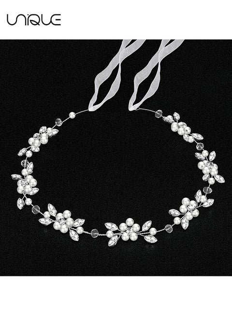 Headbands, Diamond Pearl Bridal Hair Accessories, Silver Headbands, Princess Crystal Pearl Hair Accessories, Bridesmaid Headbands, For Birthdays, Parties, Weddings, etc