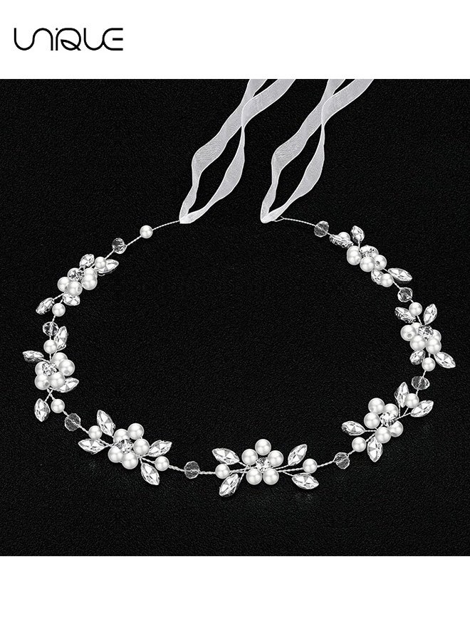 Headbands, Diamond Pearl Bridal Hair Accessories, Silver Headbands, Princess Crystal Pearl Hair Accessories, Bridesmaid Headbands, For Birthdays, Parties, Weddings, etc