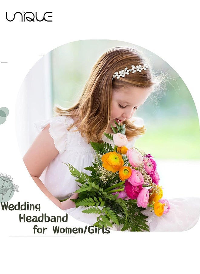 Headbands, Diamond Pearl Bridal Hair Accessories, Silver Headbands, Princess Crystal Pearl Hair Accessories, Bridesmaid Headbands, For Birthdays, Parties, Weddings, etc