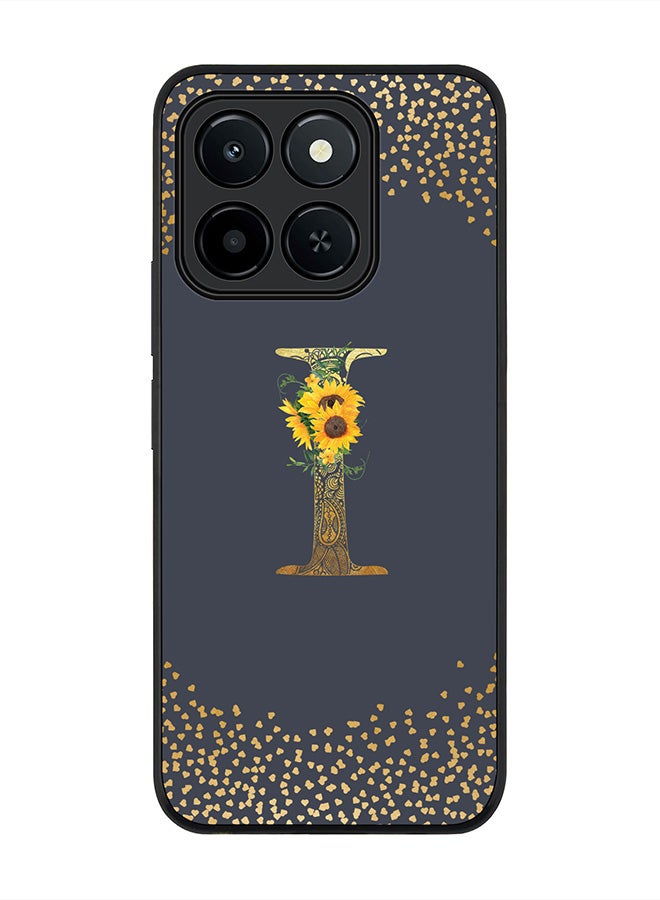 Stylizedd For Honor X6c Case,Slim fit Camera Protection, Shockproof Thin Phone cover  - Custom Floral Monogram - I  (Grey )