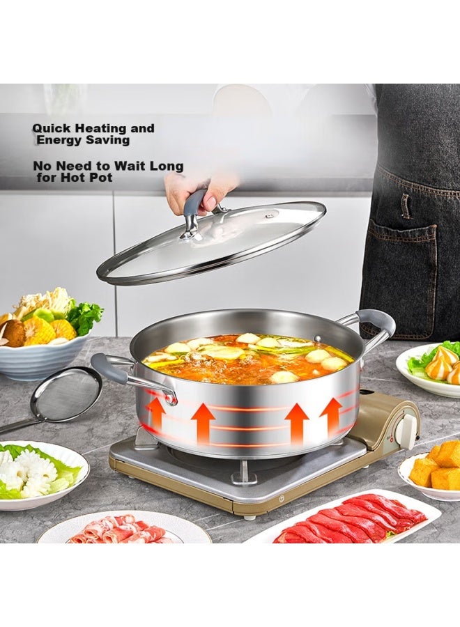 Thickened Household Soup Pot, 304 Stainless Steel, For Home Use, Suitable For Clear Soup, Compatible With Induction Cooker, Inner Diameter 28cm - Image 4