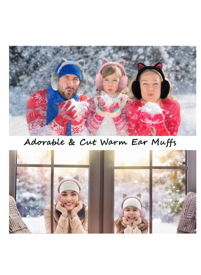 Winter Ear muffs Faux Fur Warm Earmuffs Adjustable Foldable Outdoor Ear Warmers For Women Girls Men，1pack/2pack - Image 5