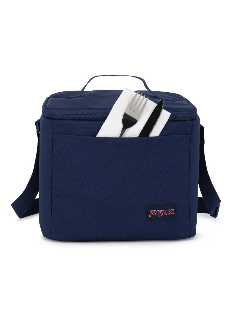 جان سبورت JanSport Super Snack Lunch Bag, Navy, Insulated Main Compartment, Lightweight, Reusable Lunch Tote for School, Work & Travel