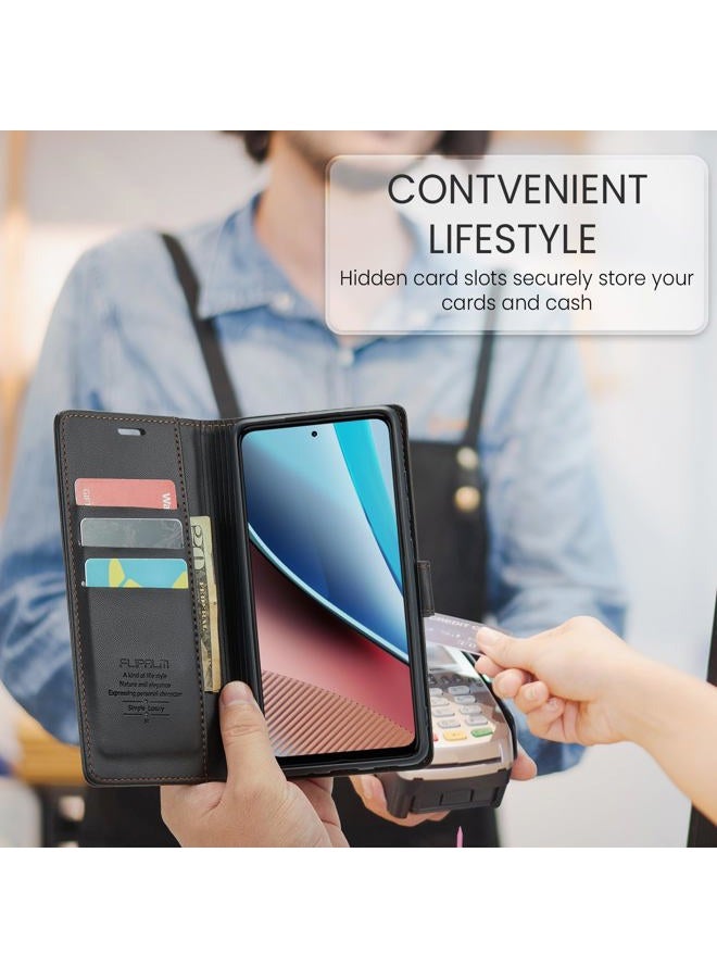FLIPALM Compatible with Samsung Galaxy A16 5G Wallet Case with RFID Blocking Credit Card Holder, PU Leather Folio Flip Kickstand Protective Shockproof Cover Women Men for Samsung A16 Phone Case (Black) - Image 5