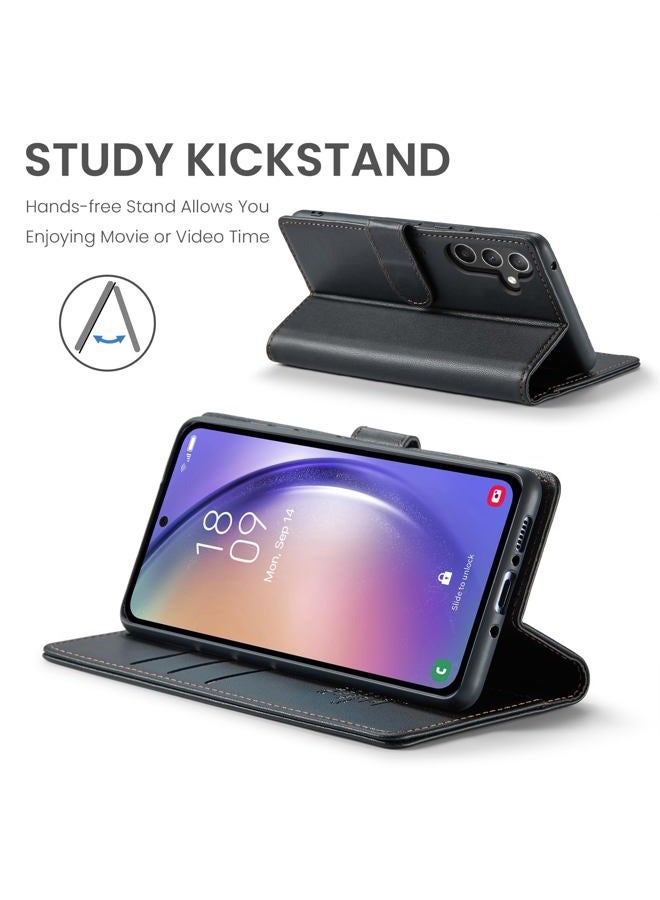 FLIPALM Compatible with Samsung Galaxy A16 5G Wallet Case with RFID Blocking Credit Card Holder, PU Leather Folio Flip Kickstand Protective Shockproof Cover Women Men for Samsung A16 Phone Case (Black) - Image 4