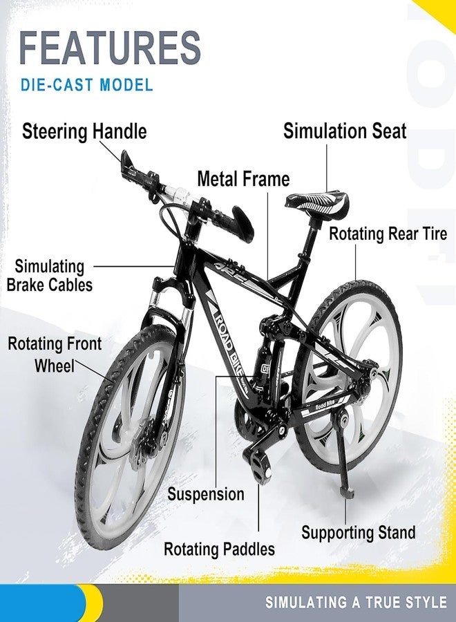 Cojuz 1:8 Scale Die Cast Street Bicycle Toy for Kids - The Alloy Metal Decorative Showpiece Realistic Design Bike Features Moveable and Rotating Handle, Suspension, Wheels, Pedals (Multicolor) - Image 2