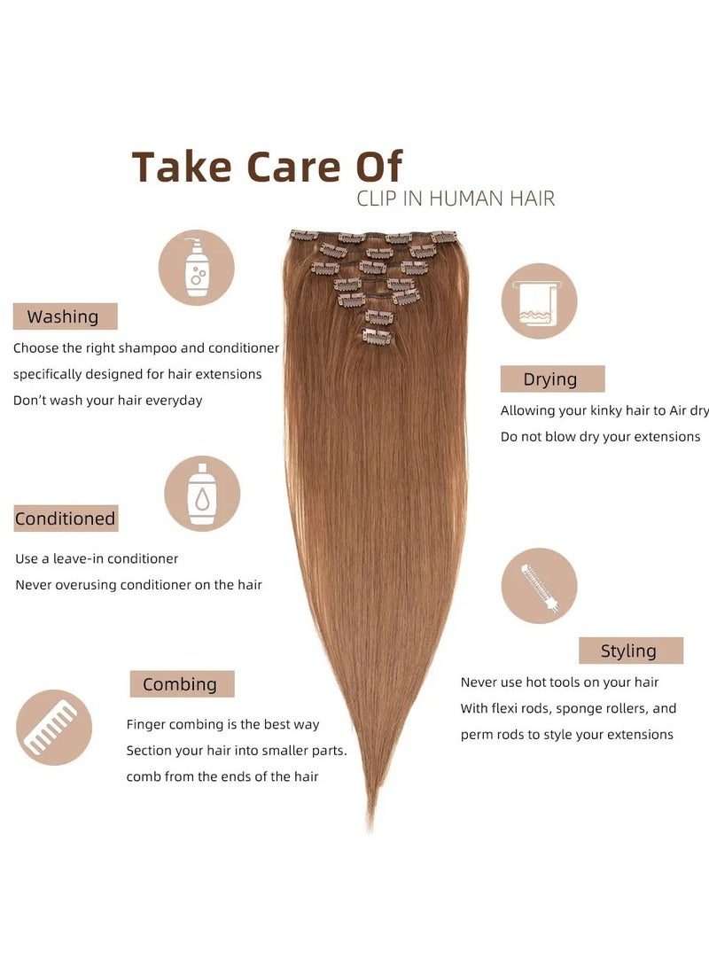 Estelle Clip In Remy Human Hair Extension With Multicolor 90g Color 30 - Image 4