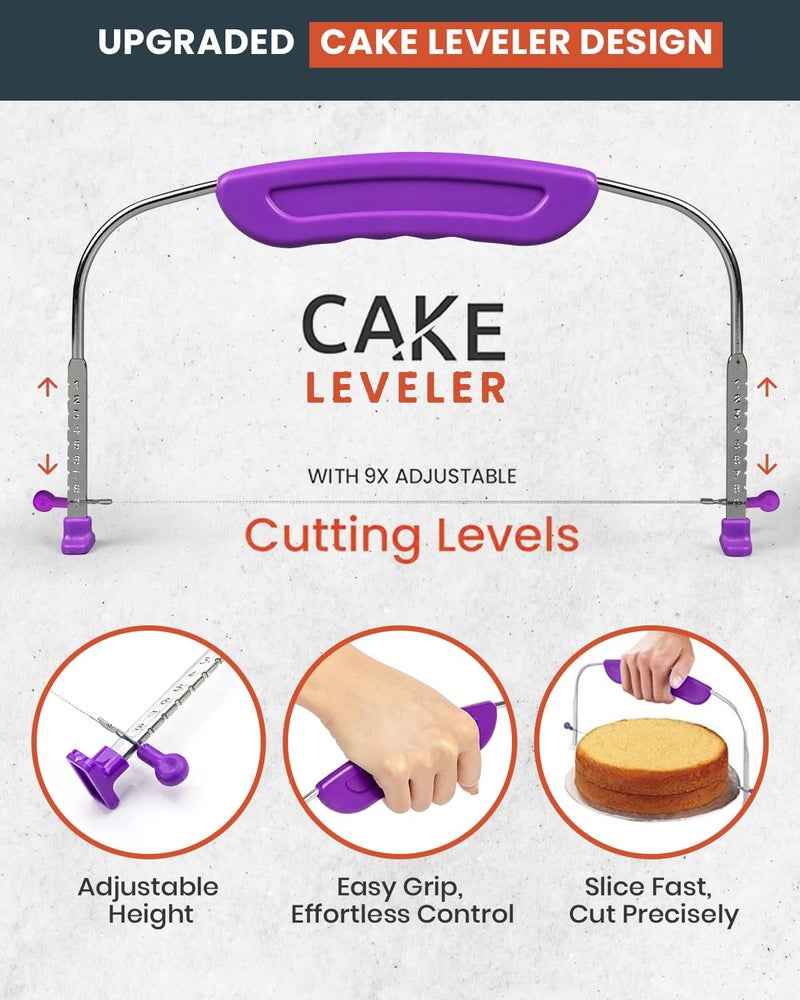 RFAQK 50PCs Cake Decorating Supplies Kit with 12" Aluminum Rotating Cake Turntable Stand, Professional Leveler, Straight & Offset Spatulas, 12 Numbered Icing Tips & Bags - Image 5