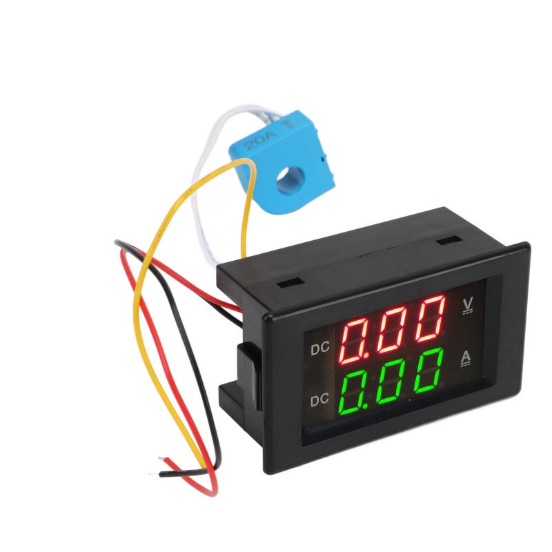 Hall Sensor Current Voltage Meter Dual Digital Display Volt Amp Meter Through Hole Design - Highly Accurate for Car Motorcycle Battery Monitoring - Image 5