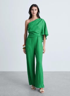 MANGO Asymmetric Linen Jumpsuit  - Image 1