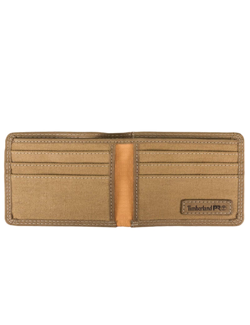 Timberland PRO Men's Slim Leather RFID Bifold Wallet with Back ID Window, Wheat/Pullman, One Size - Image 2