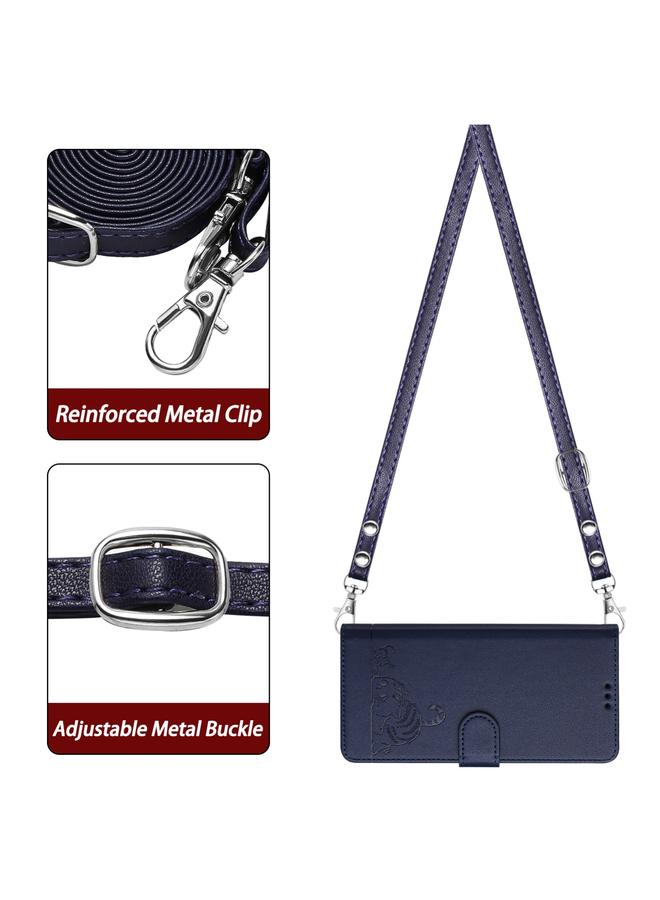 اس-توب جراب لهاتف Motorola Edge S30/Moto G200 5G، جراب هاتف جلدي منقوش عليه نقشة فأر قطة بتقنية RFID مع حبل تعليق - Image 3