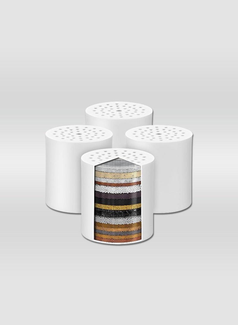 4-Pack Universal Shower Filter Replacement Cartridges – Vitamin C Enriched, Reduces Hard Water & Metals, Enhances Skin & Hair Health, Fits Most Standard Filters - Image 1