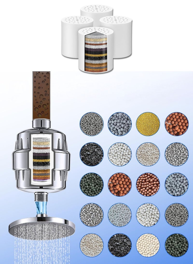 4-Pack Universal Shower Filter Replacement Cartridges – Vitamin C Enriched, Reduces Hard Water & Metals, Enhances Skin & Hair Health, Fits Most Standard Filters - Image 2