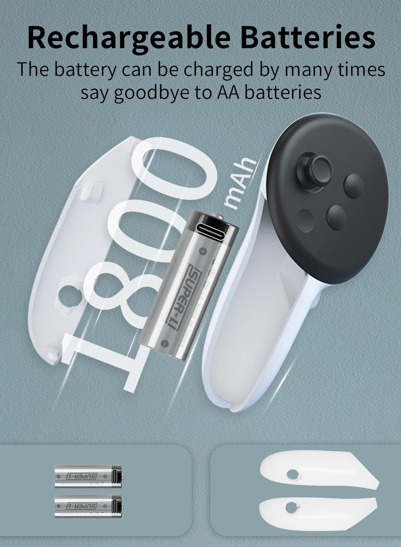 Charging Dock for Meta/Oculus Quest 3, Fast Charging Station for Meta Quest 3 Headset Controllers and Other USB Device VR Accessories, RGB Charging Stand with Rechargeable Batteries - Image 4