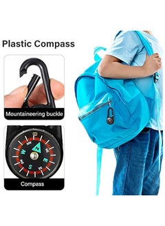 Generic 24 Pieces Carabiner Compass Keychain Bulk Carabiner Belt Clips Map Project Prizes Toys for Hiking, Camping Theme Party Favors  - Image 1