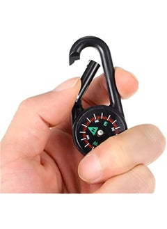 Generic 24 Pieces Carabiner Compass Keychain Bulk Carabiner Belt Clips Map Project Prizes Toys for Hiking, Camping Theme Party Favors  - Image 2