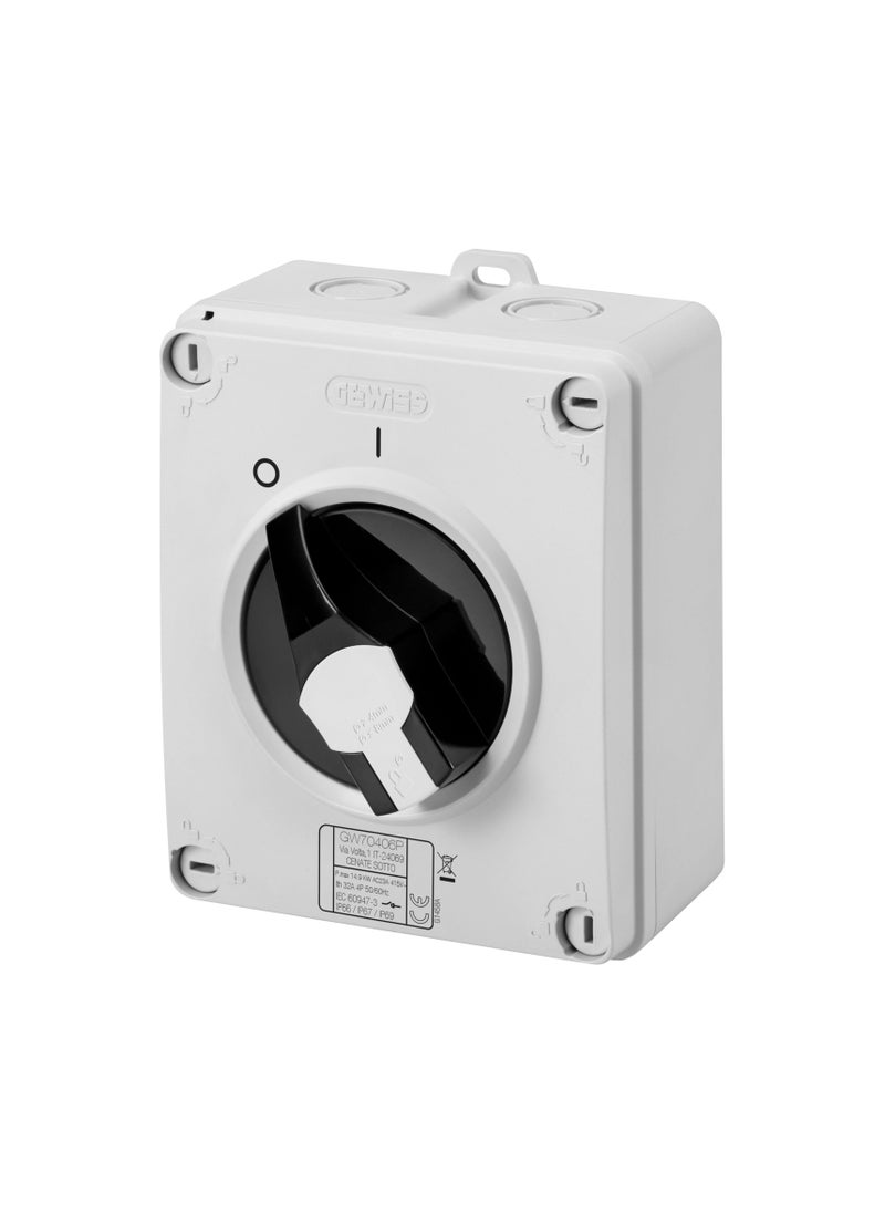 GEWiSS GEWISS 40A 2P PVC Weatherproof Enclosed Isolator IP66 AC23  GW70413P 