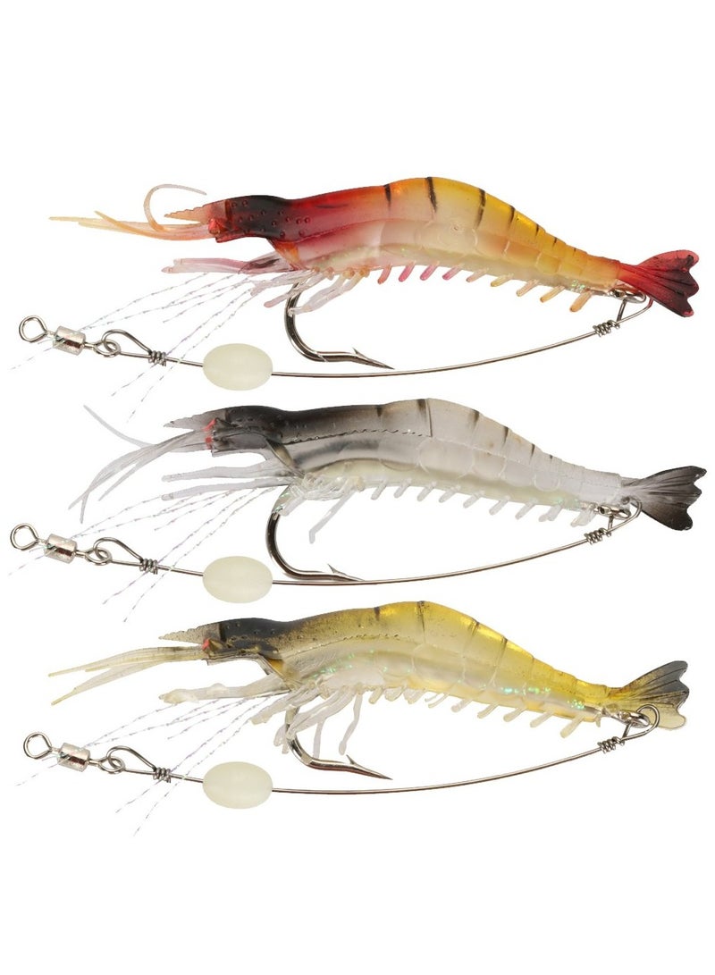 Generic 7-Piece Set Of High Fidelity Soft Silicon Night Light Fishing Bait With Hook Artificial Shrimp Bait Set 8cm/7g  - Image 4