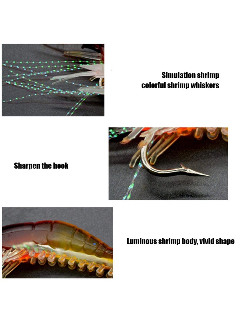 Generic 7-Piece Set Of High Fidelity Soft Silicon Night Light Fishing Bait With Hook Artificial Shrimp Bait Set 8cm/7g  - Image 5