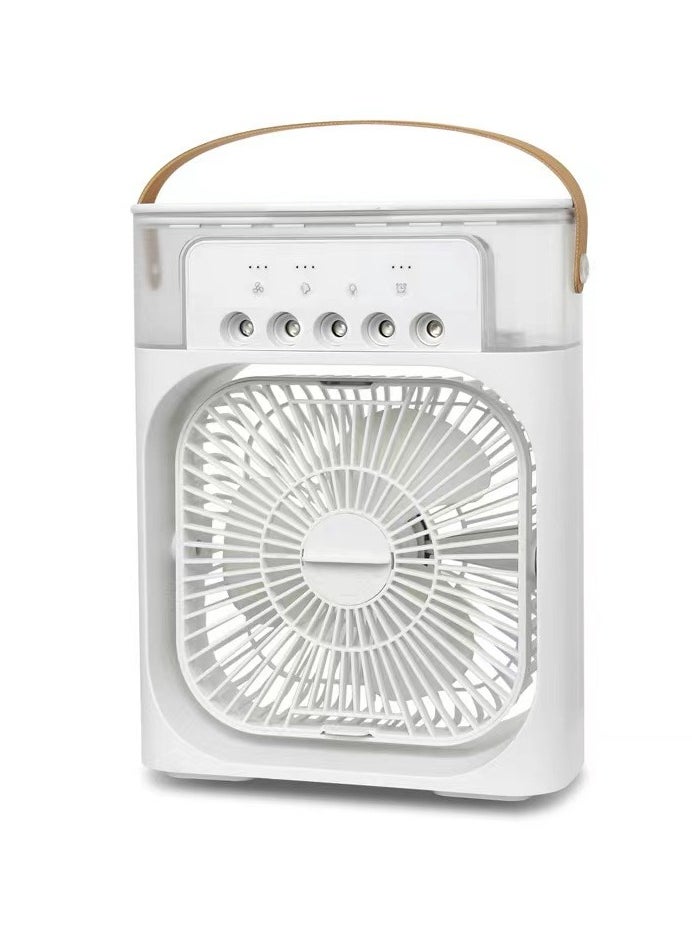 EXCLIFE - Portable Air Conditioner Fan,USB Personal Evaporative Air Cooler,Mini Humidifier Misting Fan with LED Light,3 Wind Speeds and 5 Spray Modes For Home Appliances - Image 1