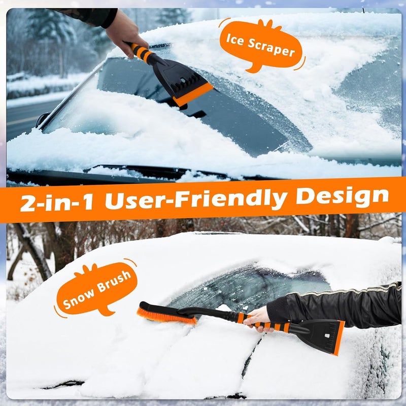 XFIRE-GEAR Car Snow Brush and Ice Scraper/26.8" Window Scraper Deicer for Car Windshield, 2 in 1 Ice Scrapers and Brushes with Non-Slip Gloves, Winter Car Automotive Exterior Accessories - Image 2