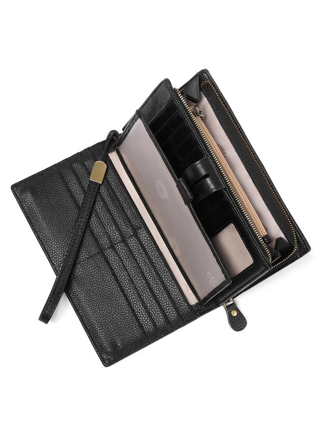 SENDEFN Women'S Wallet Large Capacity Rfid Blocking Leather Wallets Credit Cards Organizer With Checkbook Holder - Image 1
