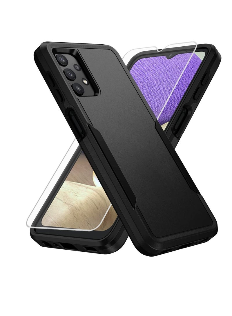 كابتن تيك For Galaxy A32 5g Case with Screen Protector Military Grade Drop Tested Heavy-duty Tough Rugged Lightweight Slim Shockproof Protective Case for Samsung for Galaxy A32 5g Black - Image 1