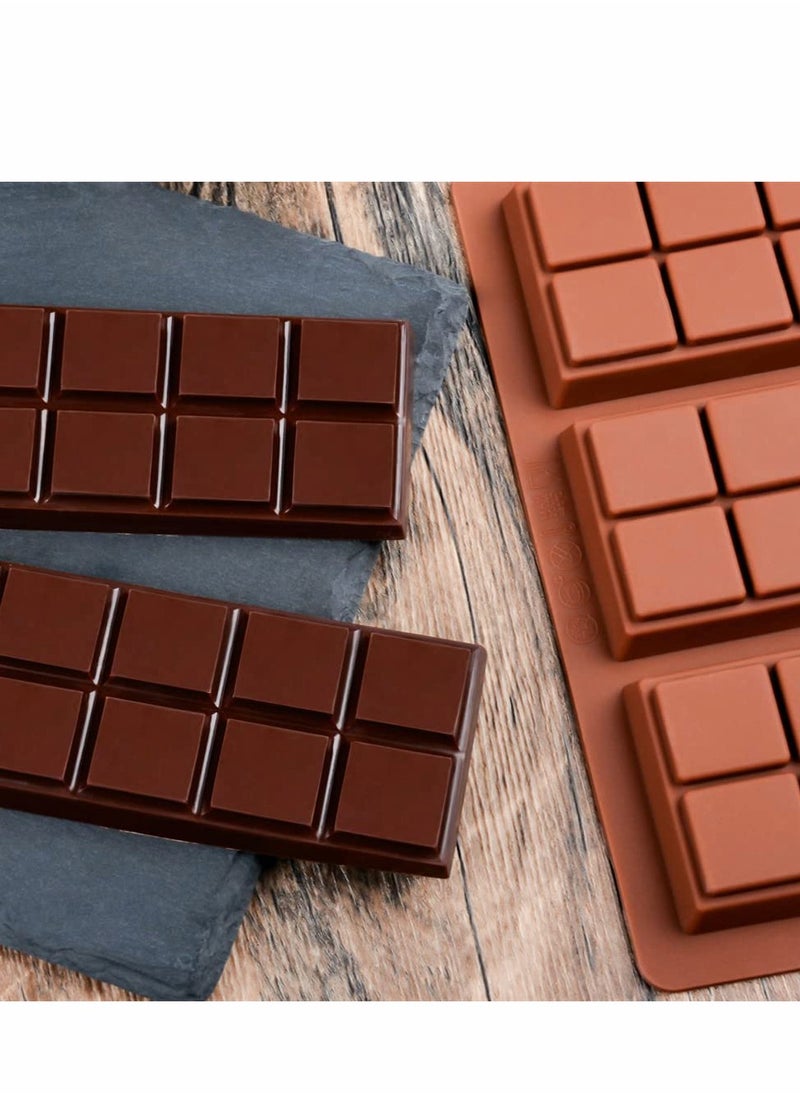 Excefore - Silicone Chocolate Molds, Rectangle Chocolate Bar Sweet Molds Silicone Bakeware Wax Melt Molds, Non-Stick and Bpa Free for Hard Candy, Chocolate, Gummy, Caramel, Ganache, Ice Cubes Mini Silicone Molds - Image 1