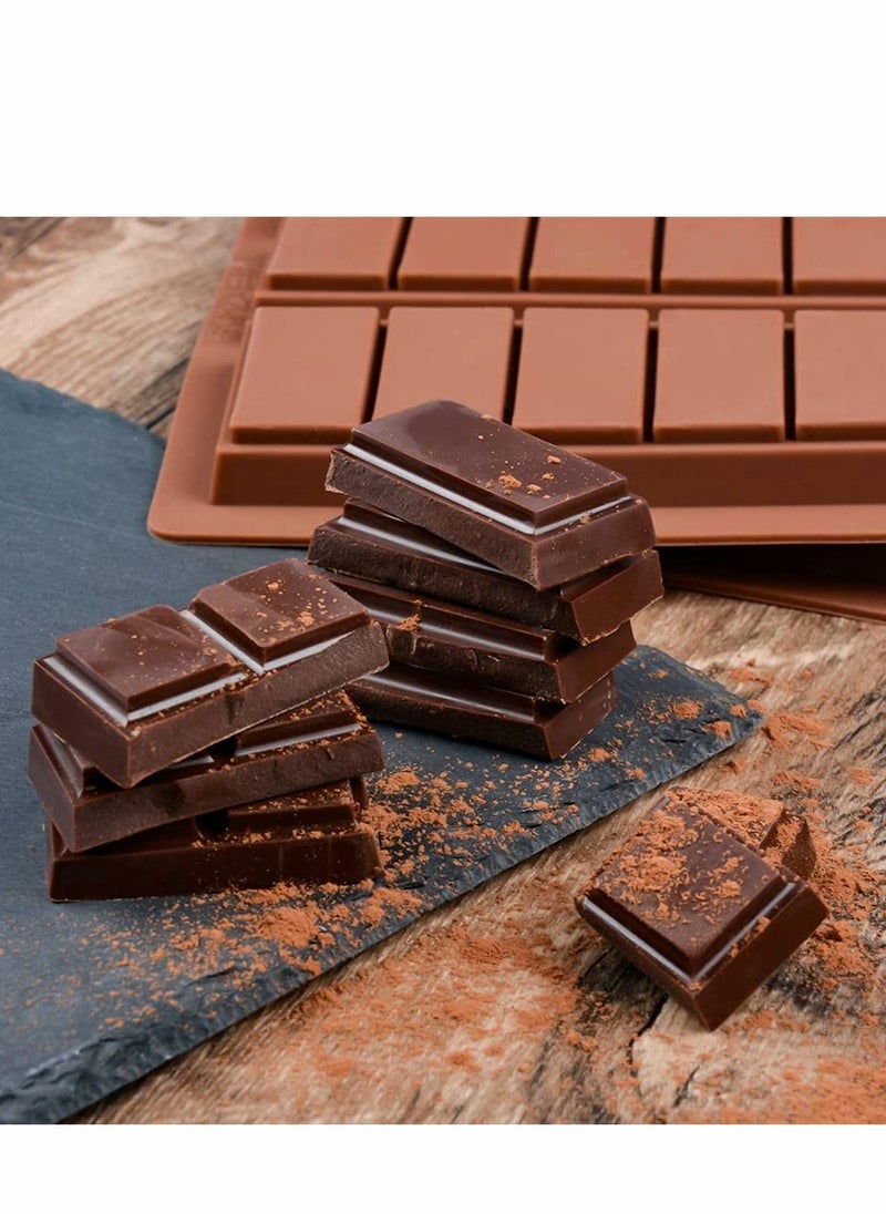 Excefore - Silicone Chocolate Molds, Rectangle Chocolate Bar Sweet Molds Silicone Bakeware Wax Melt Molds, Non-Stick and Bpa Free for Hard Candy, Chocolate, Gummy, Caramel, Ganache, Ice Cubes Mini Silicone Molds - Image 1