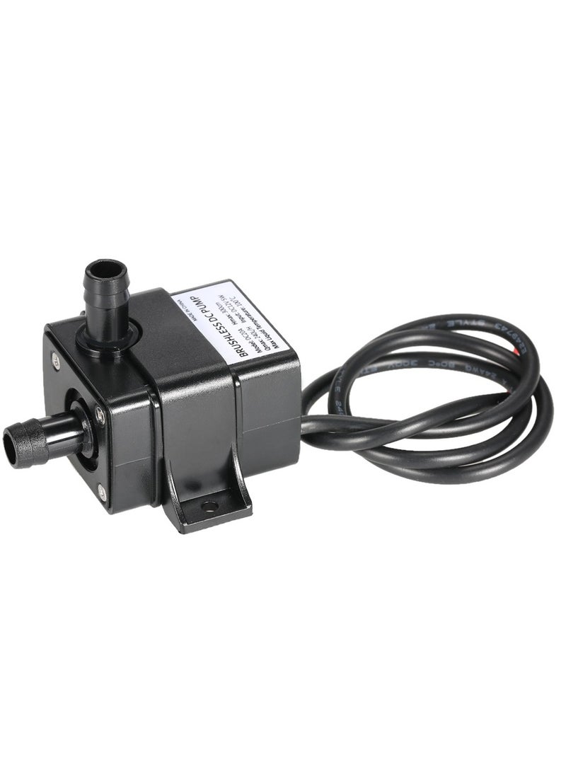 Decdeal مضخة زيت مياه صغيرة فائقة الهدوء DC12V من Decdeal، نافورة مياه غاطسة مقاومة للماء، دوران 240 لتر/ساعة، 5 وات، رفع 3M 0~100 درجة مئوية  - Image 2