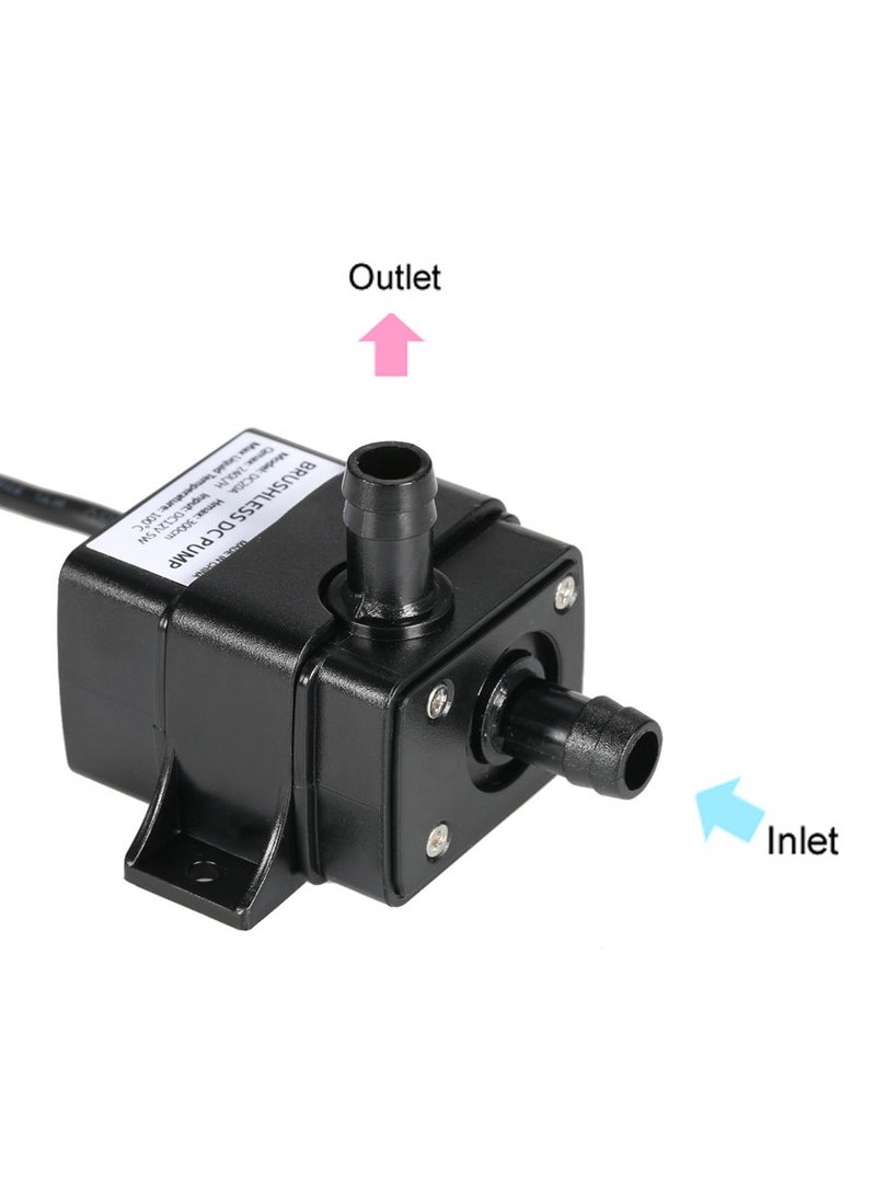 Decdeal مضخة زيت مياه صغيرة فائقة الهدوء DC12V من Decdeal، نافورة مياه غاطسة مقاومة للماء، دوران 240 لتر/ساعة، 5 وات، رفع 3M 0~100 درجة مئوية  - Image 3