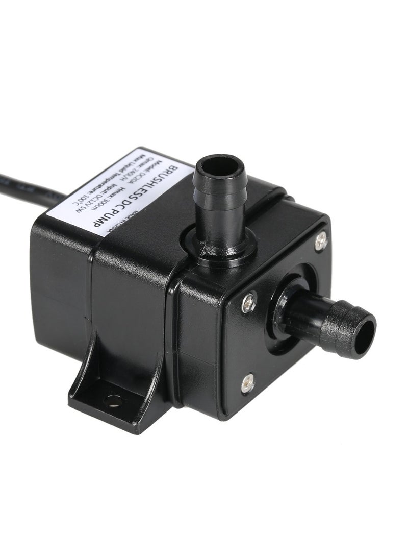 Decdeal مضخة زيت مياه صغيرة فائقة الهدوء DC12V من Decdeal، نافورة مياه غاطسة مقاومة للماء، دوران 240 لتر/ساعة، 5 وات، رفع 3M 0~100 درجة مئوية  - Image 1